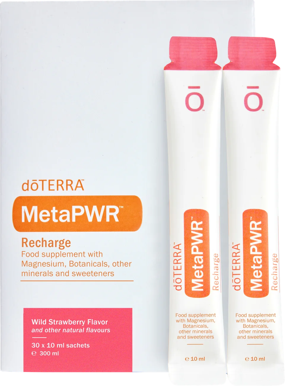 dōTERRA MetaPWR Recharge Wild Strawberry, Faltschachtel mit zwei 10-ml-Sachets